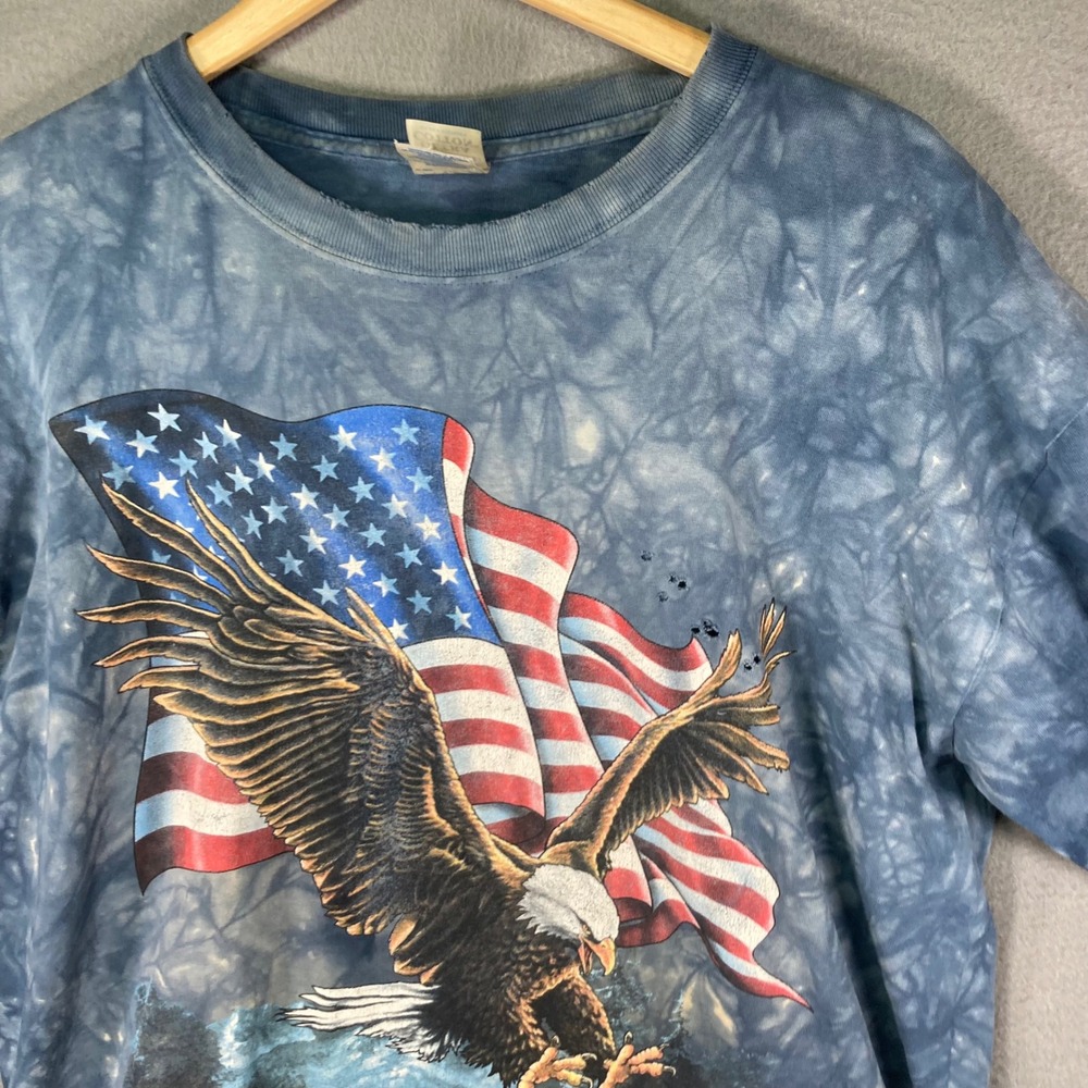 Gildan Mens USA Flag Eagle T Shirt 2XL‎ Tie Dye Patriotic Graphic - Picture 4 of 10